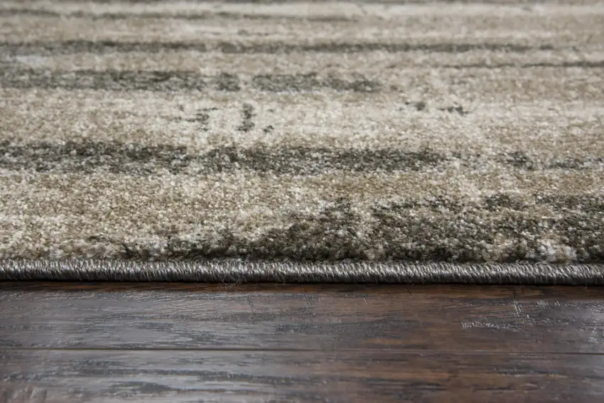 Silver Beige And Taupe Abstract Area Rug Photo 1