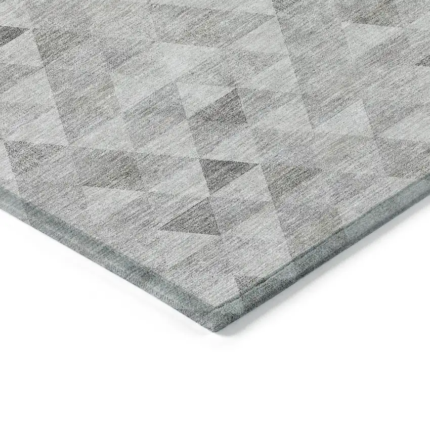 Silver Beige And Taupe Geometric Washable Indoor Outdoor Area Rug Photo 4
