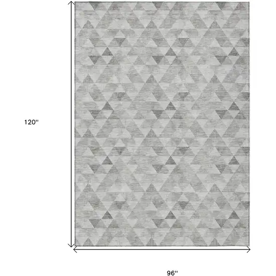 Silver Beige And Taupe Geometric Washable Indoor Outdoor Area Rug Photo 3