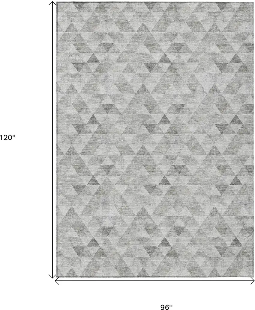 Silver Beige And Taupe Geometric Washable Indoor Outdoor Area Rug Photo 3
