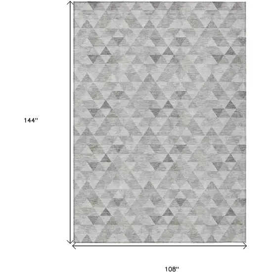 Silver Beige And Taupe Geometric Washable Indoor Outdoor Area Rug Photo 3