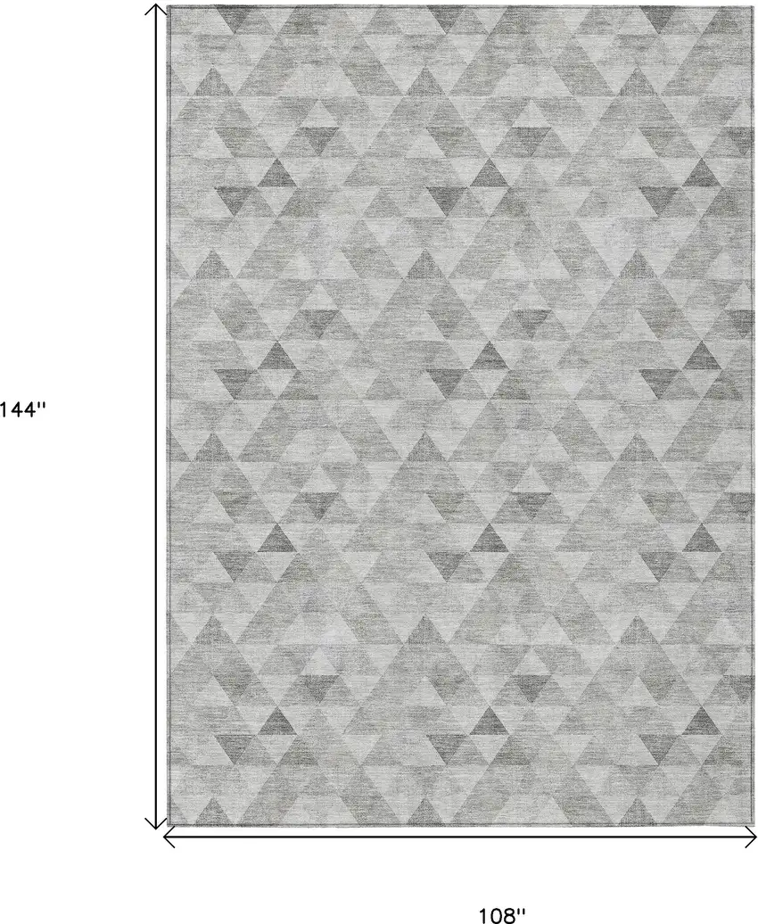 Silver Beige And Taupe Geometric Washable Indoor Outdoor Area Rug Photo 3