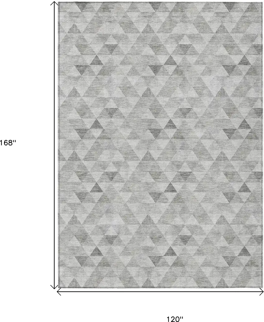 Silver Beige And Taupe Geometric Washable Indoor Outdoor Area Rug Photo 3