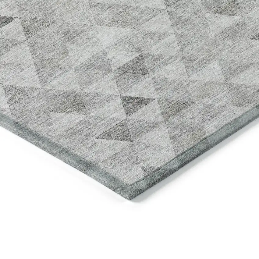 Silver Beige And Taupe Geometric Washable Indoor Outdoor Area Rug Photo 4