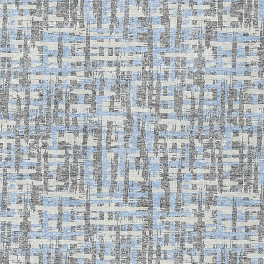 Silver Blue And Beige Abstract Washable Indoor Outdoor Area Rug Photo 6
