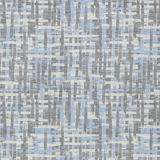 Silver Blue And Beige Abstract Washable Indoor Outdoor Area Rug Photo 6