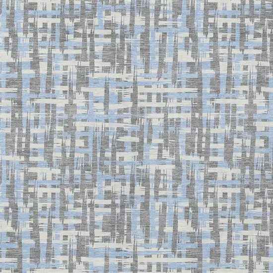 Silver Blue And Beige Abstract Washable Indoor Outdoor Area Rug Photo 6