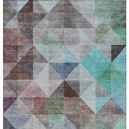 Silver Blue And Purple Geometric Washable Indoor Outdoor Area Rug Photo 1