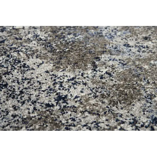 Silver Blue And Taupe Abstract Area Rug Photo 4