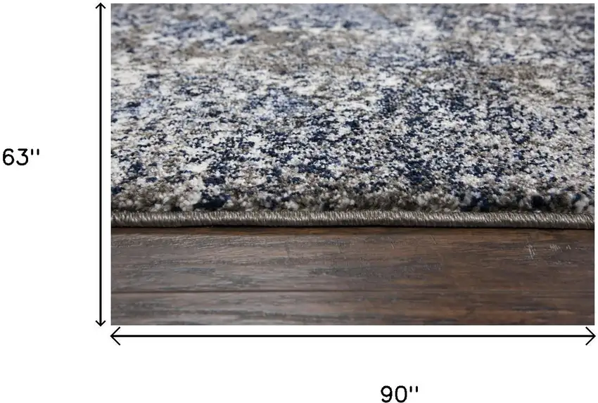 Silver Blue And Taupe Abstract Area Rug Photo 6