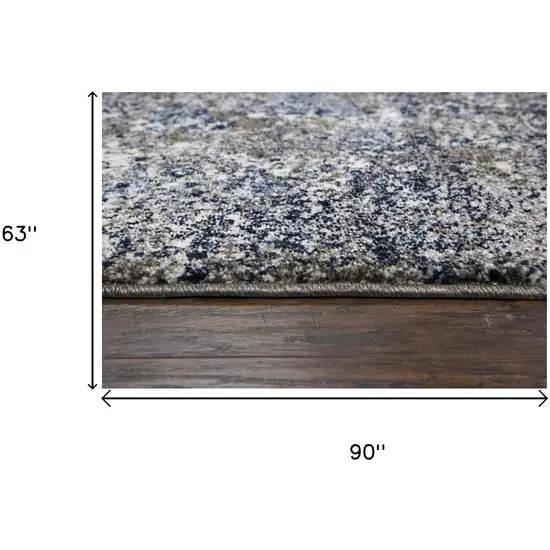 Silver Blue And Taupe Abstract Area Rug Photo 6