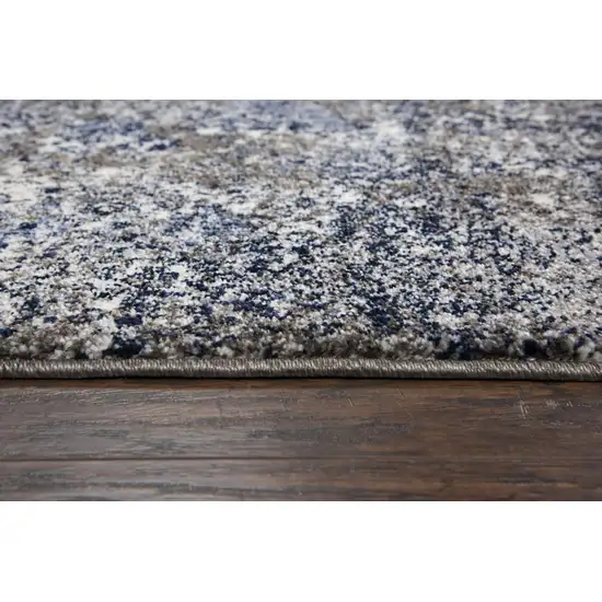 Silver Blue And Taupe Abstract Area Rug Photo 1