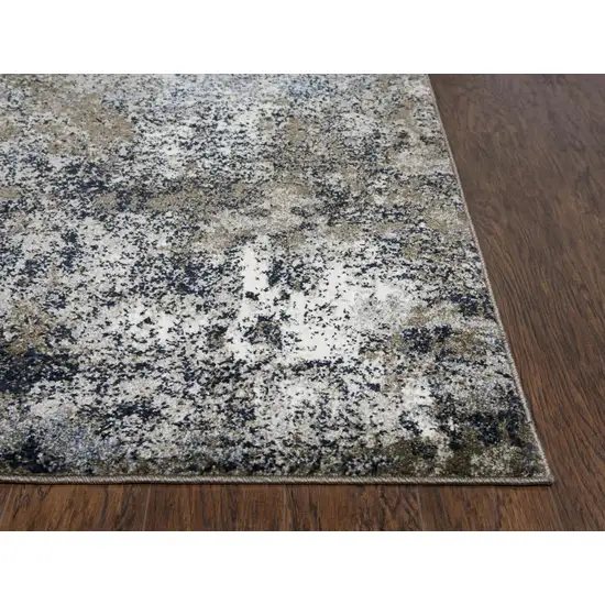 Silver Blue And Taupe Abstract Area Rug Photo 3