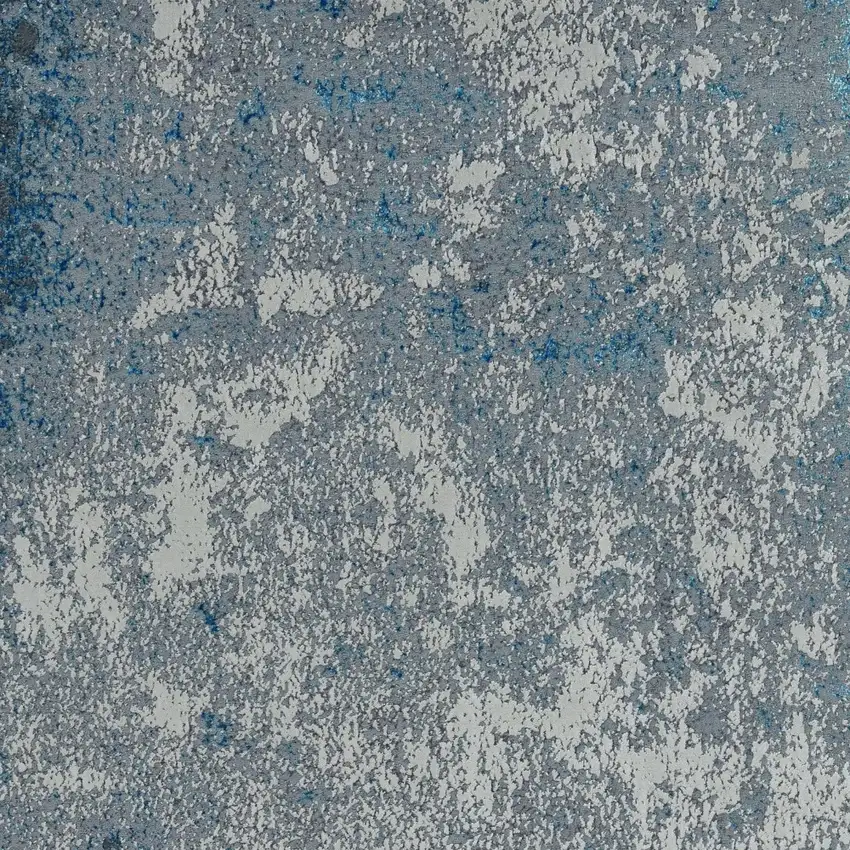 3'X5' Silver Blue Machine Woven Abstract Smudge Indoor Area Rug Photo 3