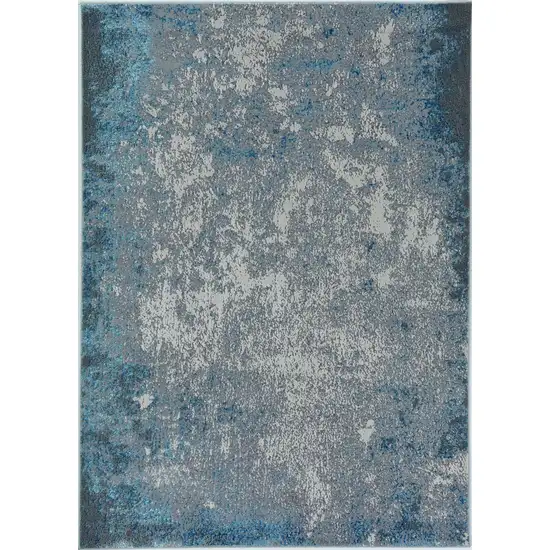 Silver And Blue Abstract Area Rug Photo 5