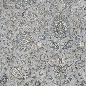 Photo of Silver Blue Machine Woven Traditional Floral Indoor Area Rug