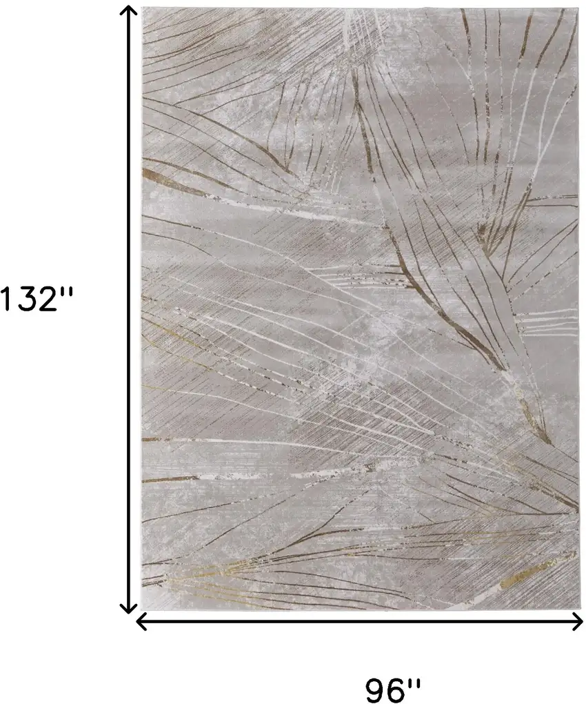Silver Brown and Taupe Abstract Power Loom Area Rug Photo 3