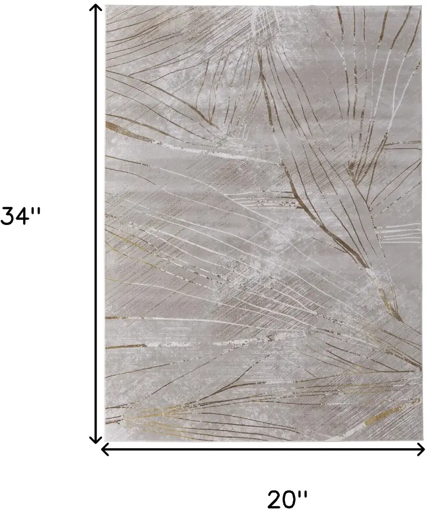Silver Brown and Taupe Abstract Power Loom Area Rug Photo 3