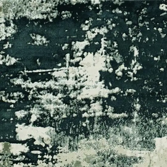 Silver And Charcoal Abstract Area Rug Photo 6