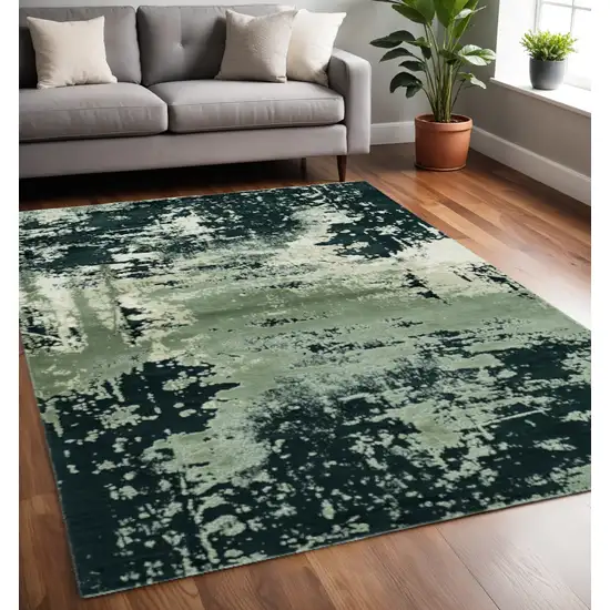 Silver And Charcoal Abstract Area Rug Photo 1