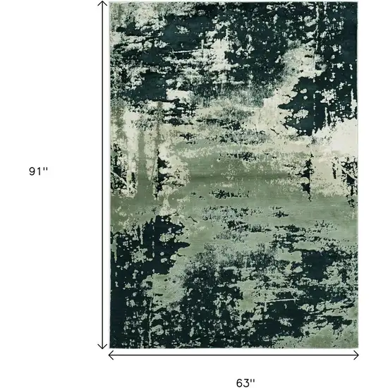 Silver And Charcoal Abstract Area Rug Photo 3