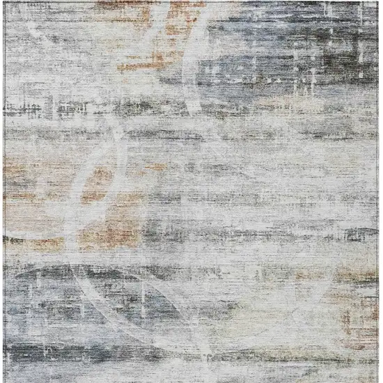 Silver Copper And Ivory Geometric Washable Indoor Outdoor Area Rug Photo 7