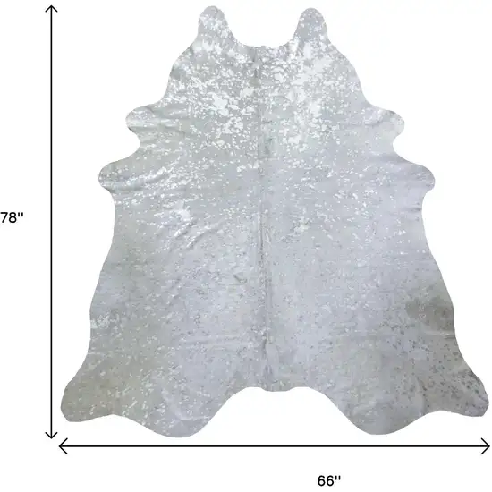 Silver Cowhide Handmade Area Rug Photo 5