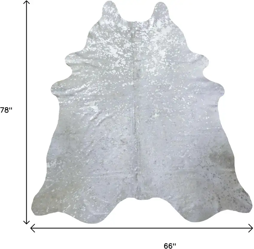 Silver Cowhide Handmade Area Rug Photo 5