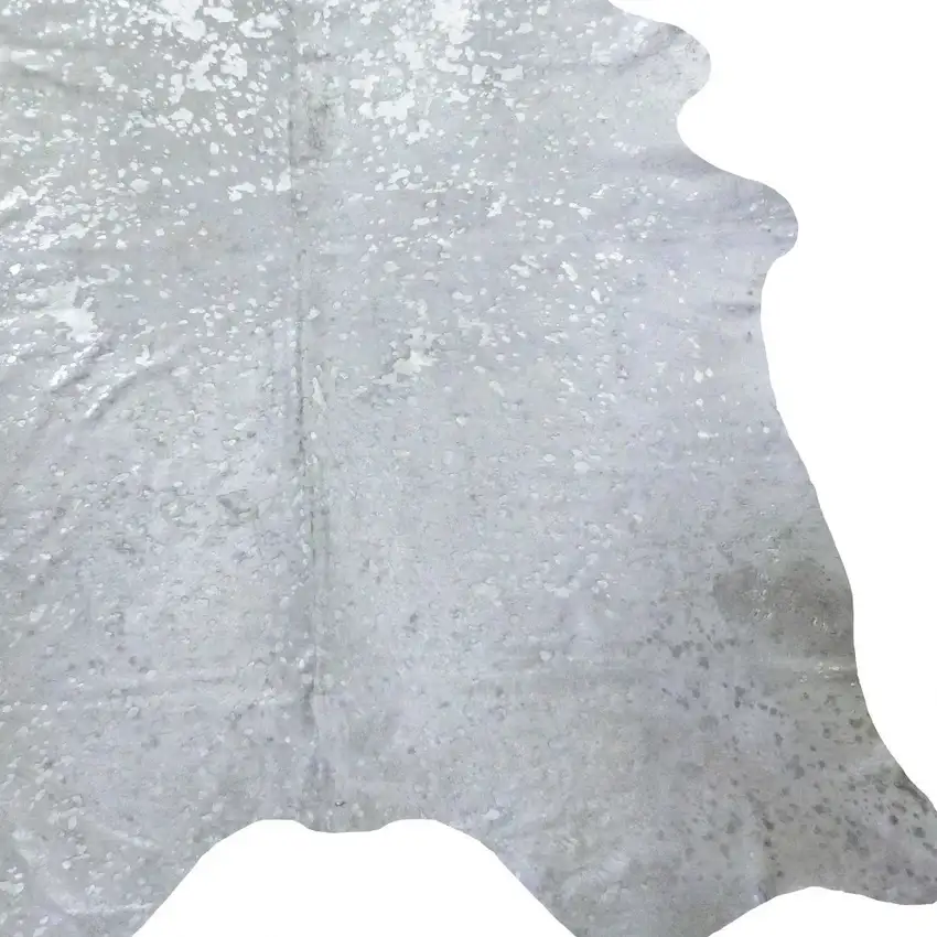 6 Ft Silver Devore Brindled Cowhide Rug Photo 2