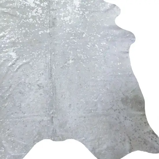 6 Ft Silver Devore Brindled Cowhide Rug Photo 2
