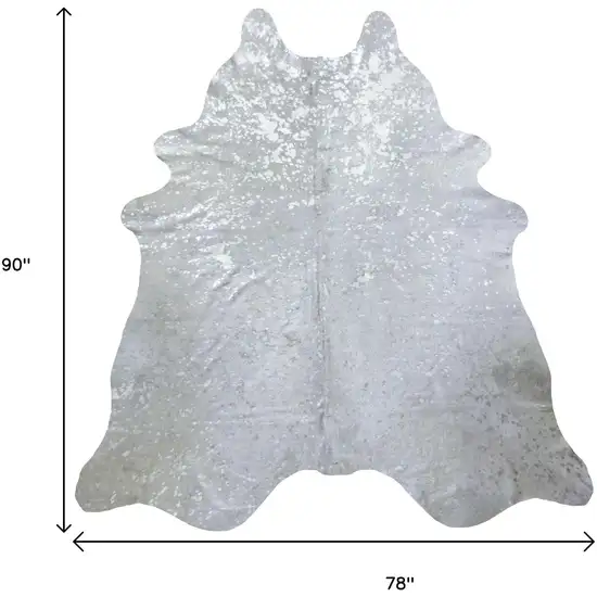 Silver Cowhide Handmade Area Rug Photo 6