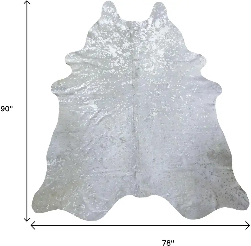 Silver Cowhide Handmade Area Rug Photo 6