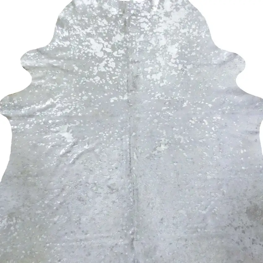 6.5 Ft  Silver Devore Brindled Cowhide Rug Photo 3