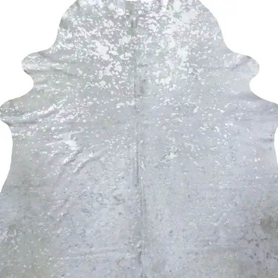 6.5 Ft  Silver Devore Brindled Cowhide Rug Photo 3