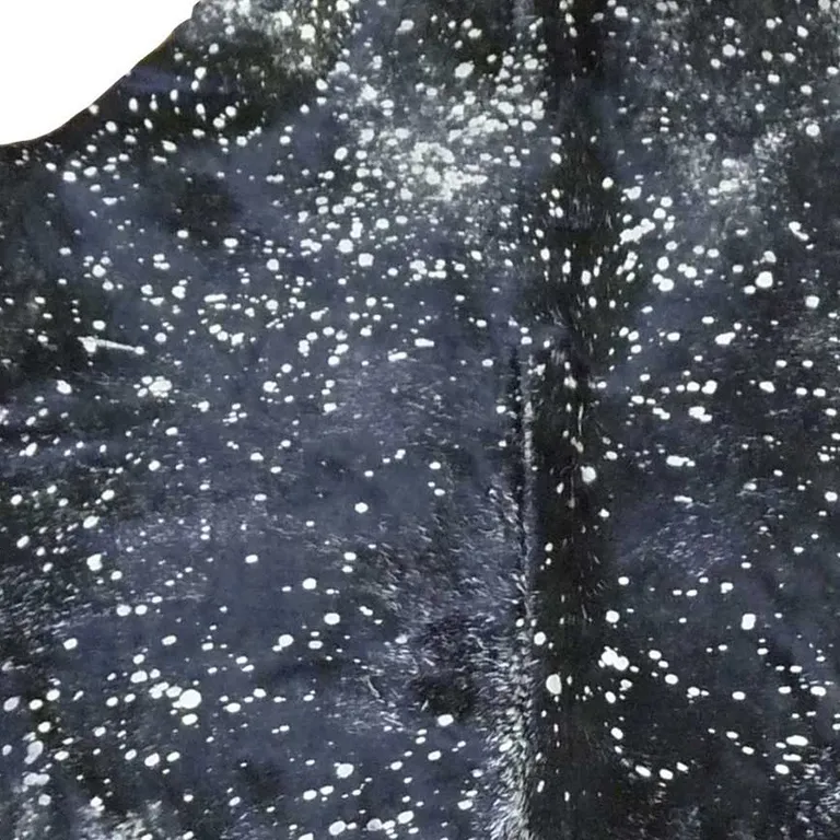 Silver Devore on Black Stenciled Cowhide Rug Photo 3