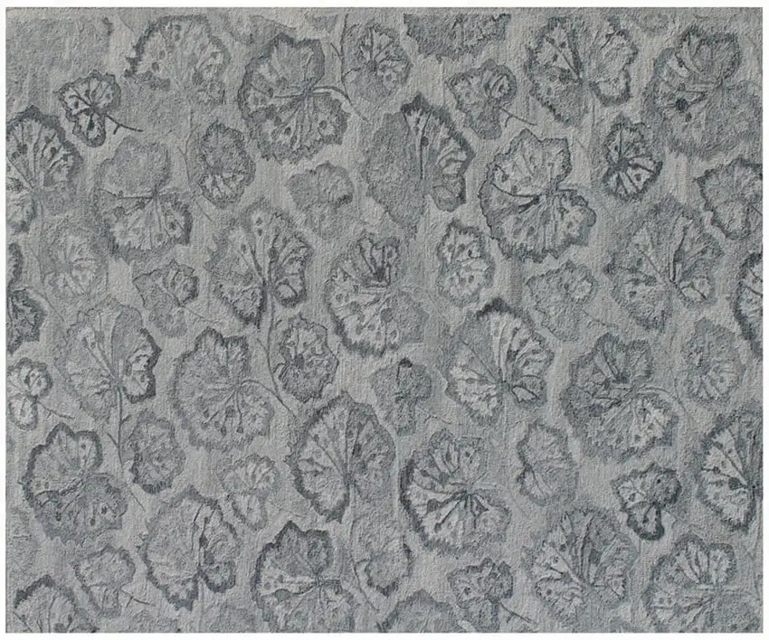 Silver Floral Hand Tufted Non Skid Area Rug Photo 4
