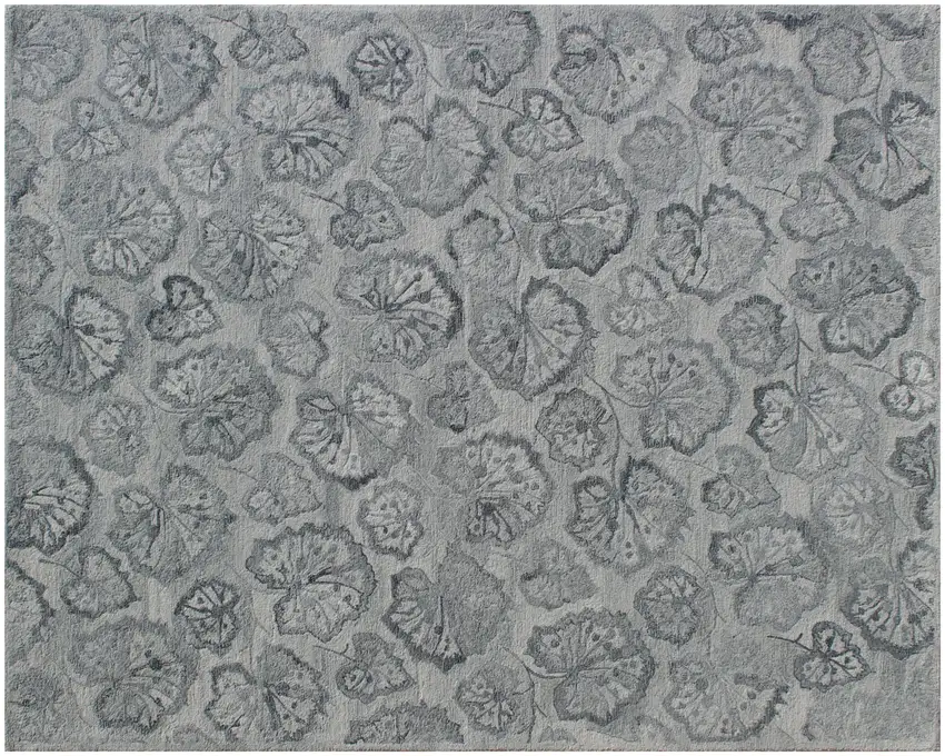 Silver Floral Hand Tufted Non Skid Area Rug Photo 2
