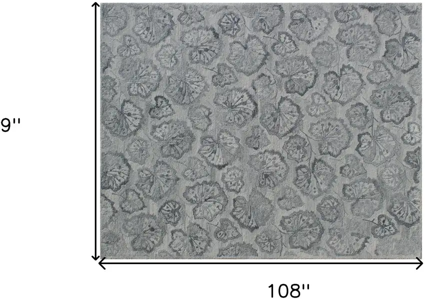 Silver Floral Hand Tufted Non Skid Area Rug Photo 3
