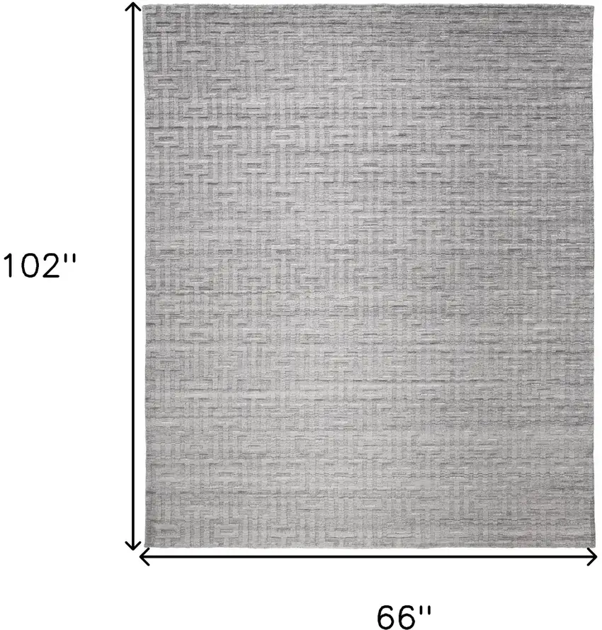 Silver Floral Hand Woven Area Rug Photo 6