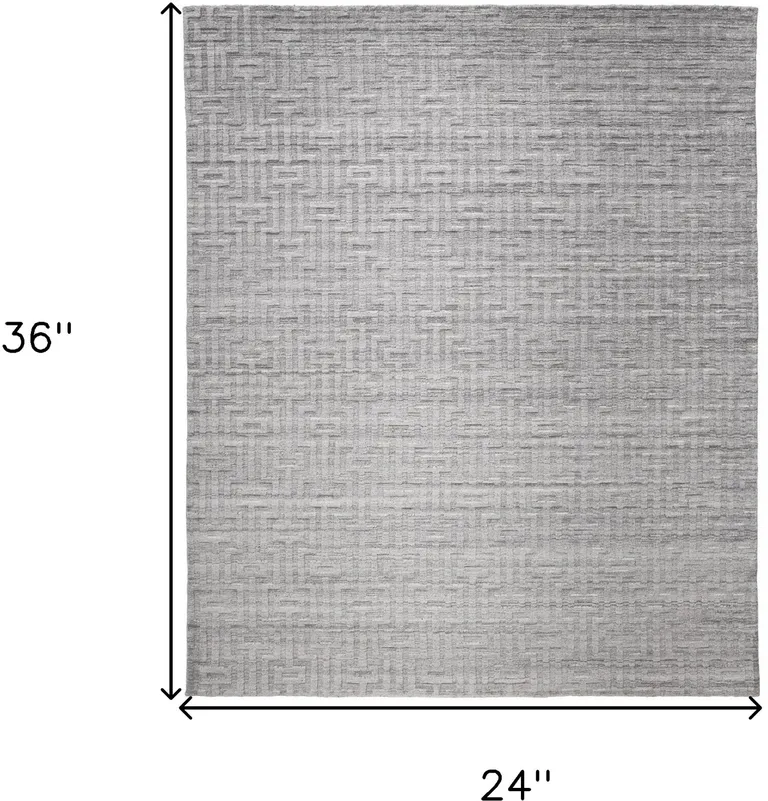 Silver Floral Hand Woven Area Rug Photo 5