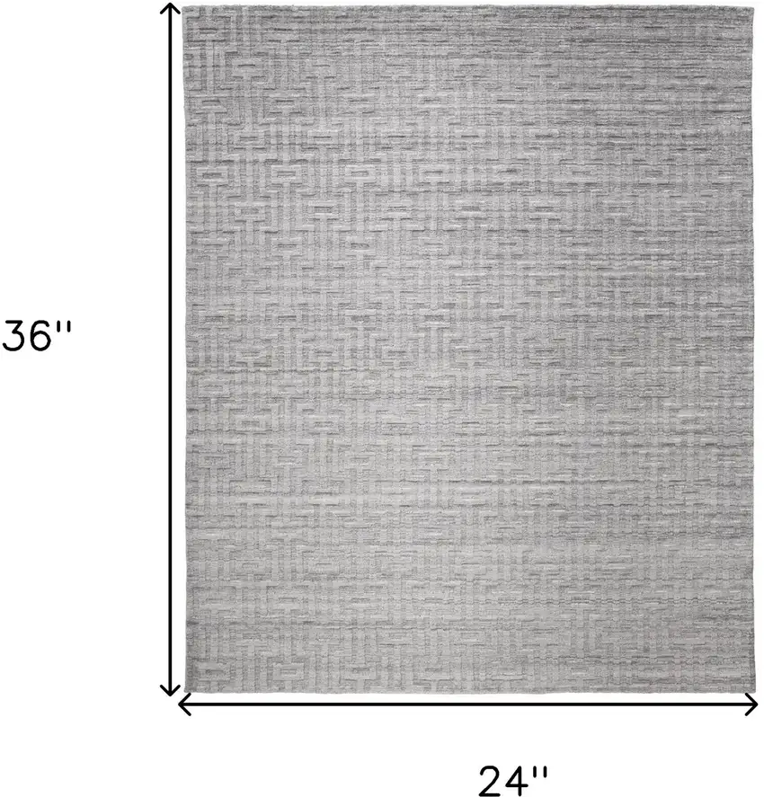 Silver Floral Hand Woven Area Rug Photo 6