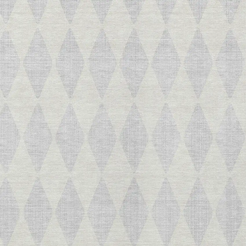 Silver Geometric Washable Indoor Outdoor Area Rug Photo 5