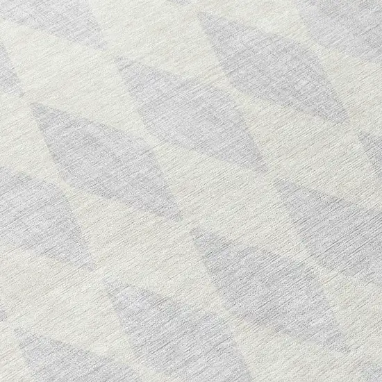 Silver And Ivory Geometric Washable Indoor Outdoor Area Rug Photo 6