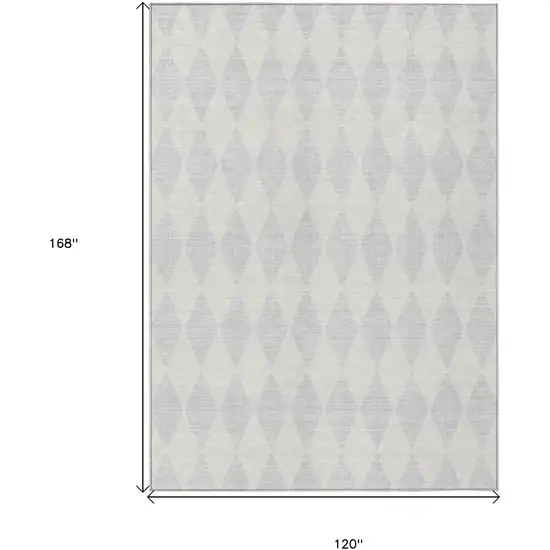 Silver Geometric Washable Indoor Outdoor Area Rug Photo 3