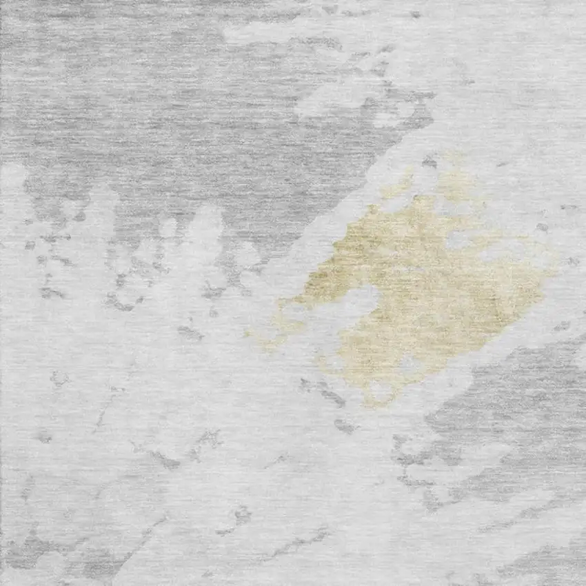 Silver Gold And Ivory Abstract Washable Area Rug With UV Protection Photo 8