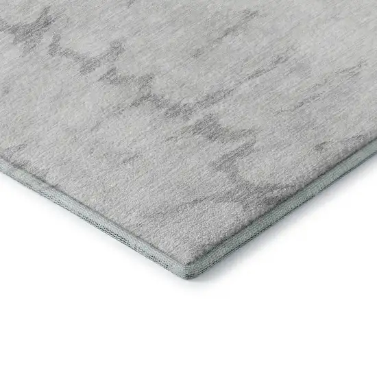 Silver Gold And Ivory Abstract Washable Area Rug With UV Protection Photo 9