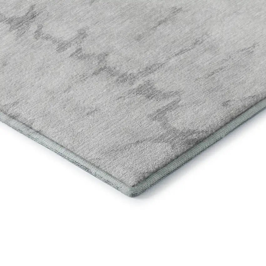 Silver Gold And Ivory Abstract Washable Area Rug With UV Protection Photo 9