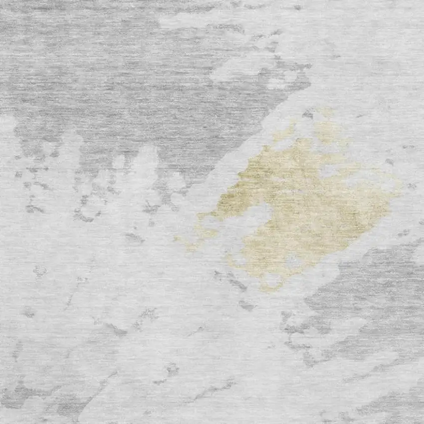 Silver Gold And Ivory Abstract Washable Area Rug With UV Protection Photo 9