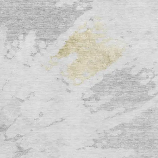 Silver Gold And Ivory Abstract Washable Area Rug With UV Protection Photo 3