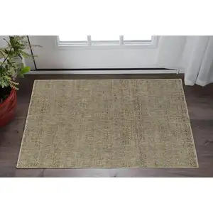 Photo of Silver Gold Rust And Blue Green Geometric Power Loom Stain Resistant Area Rug